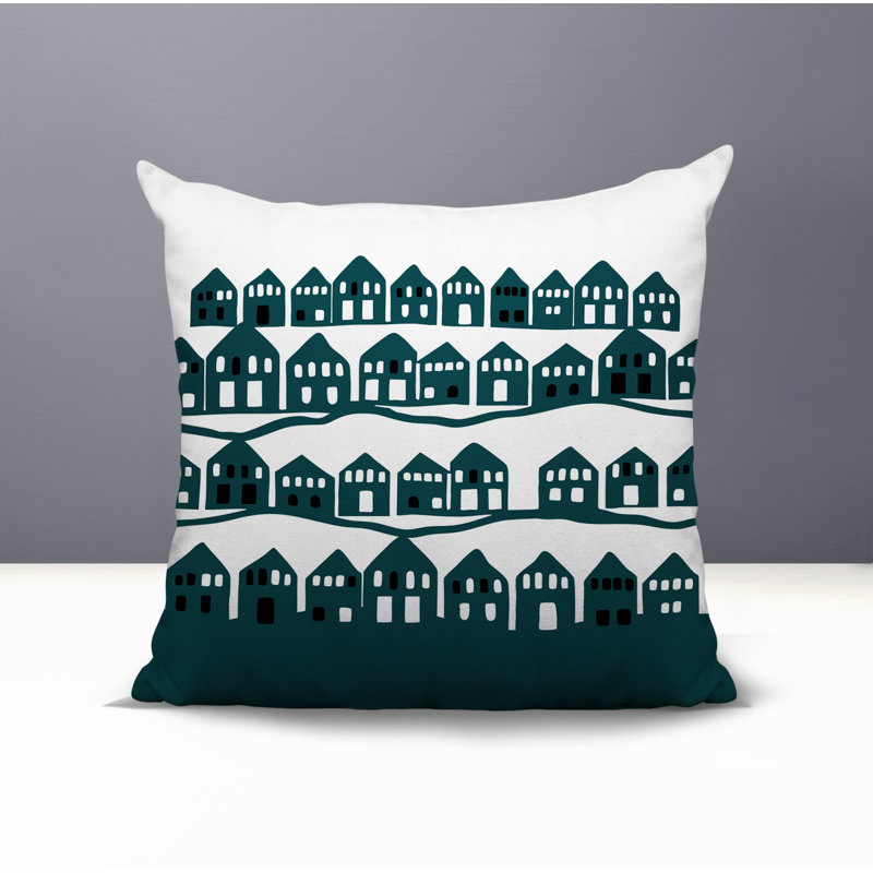 Coussin carré intérieur / extérieur Amiro, Émeraude, Carré 17 po