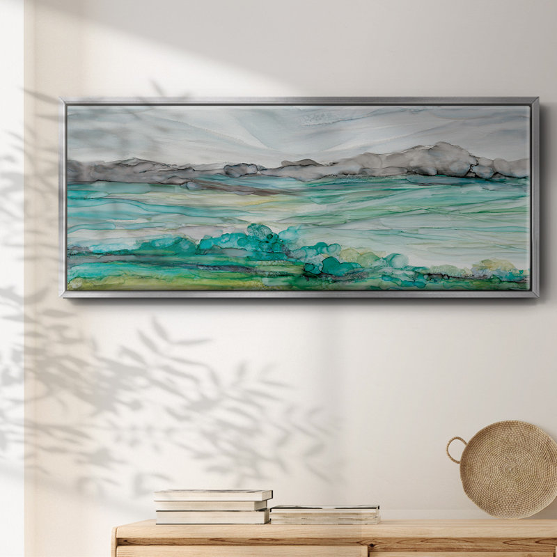 Pastoral Abstract- Framed Canvas, 20" H x 50" W
