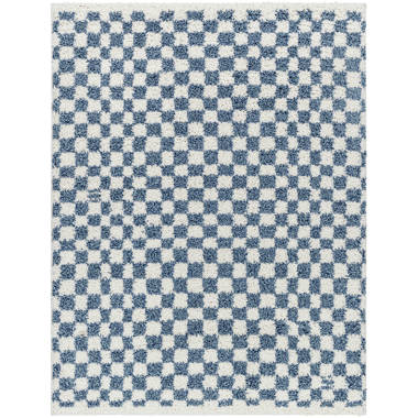 Checker Blue - Rectangle Large Rug