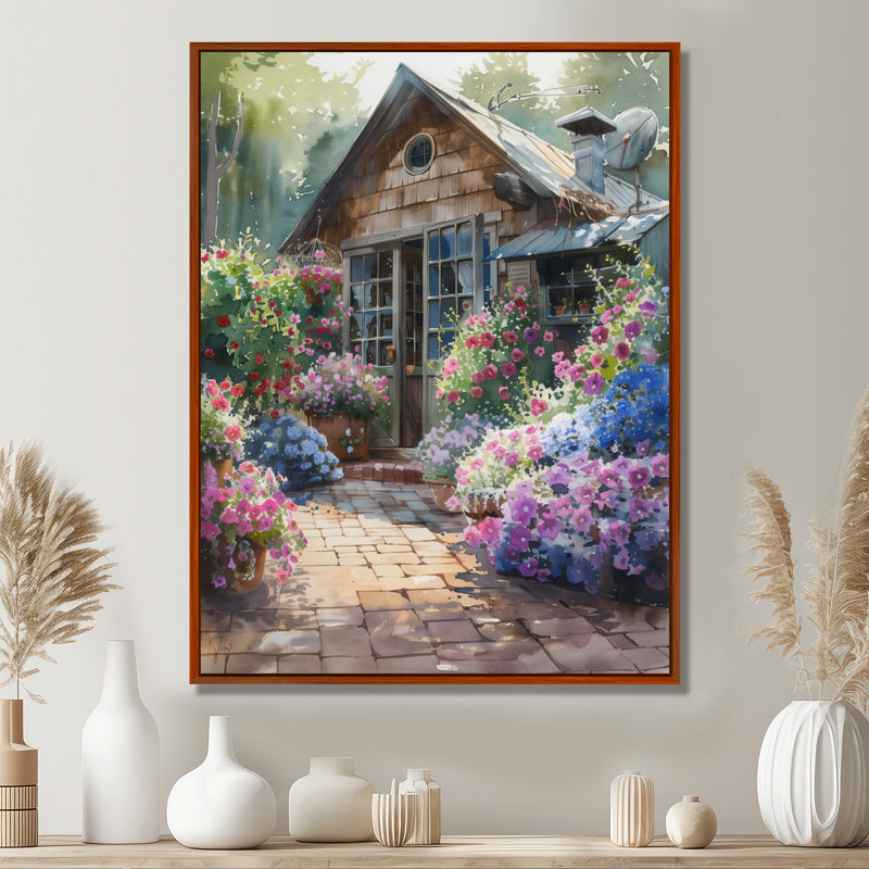 «Greenhouse» - Art mural, Cadre flottant brun, bois massif, H 34 po x l 44 po