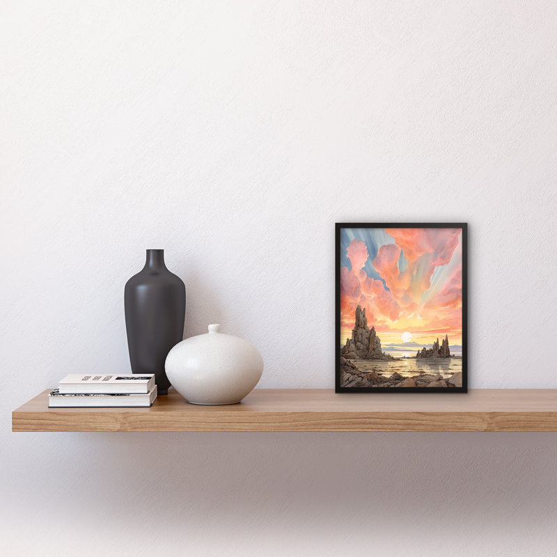 Mono Lake Atmospheric Clouds At Dawn Break - Single Picture Frame Print