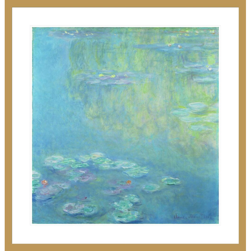 «Waterlilies» par Claude Monet, impression giclée encadrée, H 34,85 po x l 33,5 po