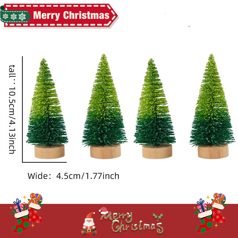4 pièces mini arbre de Noël, mini décorations de bureau, décorations de Noël, décorations de bureau à domicile, décorations de fête de bureau et de famille, cadeaux de Noël