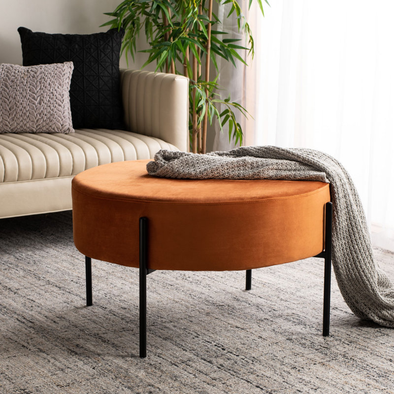 Lisbon Velvet Ottoman, Sienna Velvet