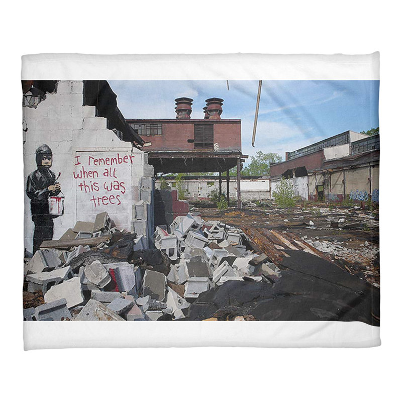 Banksy Sewn Throw Blanket, 30" W x 40" L