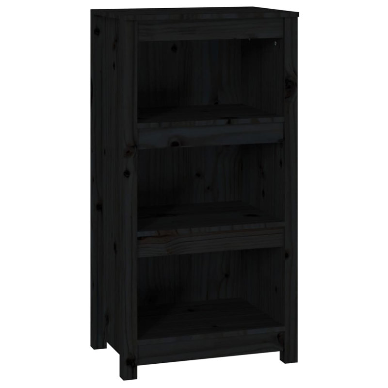 Kylisia 97cm H Solid Wood Standard Bookcase, 97cm H x 50cm W x 35cm D, Black