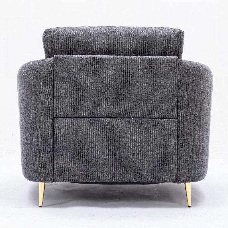 Fauteuil d'appoint gris à dossier lâche