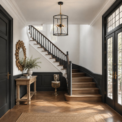 Marval 4 - Light Gold & Black Dimmable Lantern Cylinder Chandelier