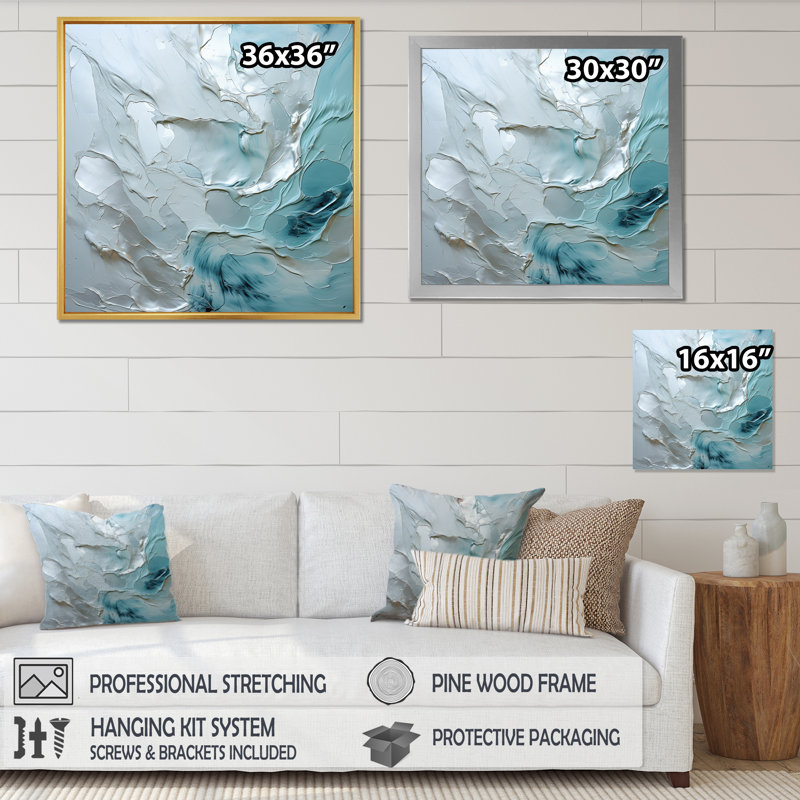 Silver Shimmer - Abstract Landscape Canvas Wall Art, H 36 po x l 36 po x P 1,5 po, Toile tendue