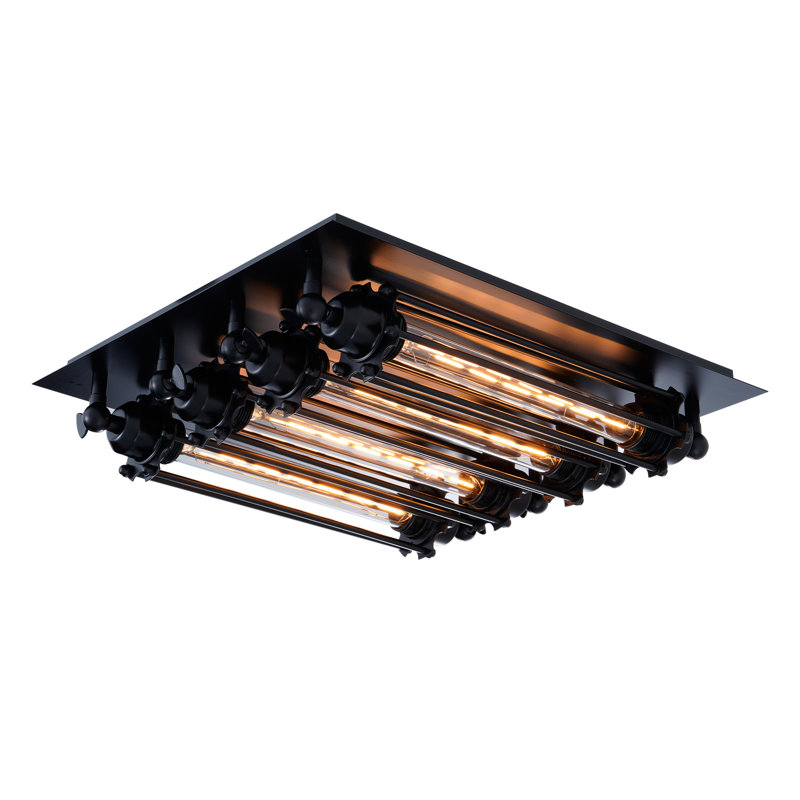 Retro 4-Light Ceiling Light, Industrial Chandelier