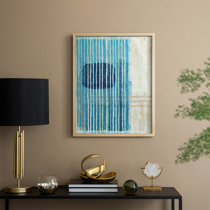«Blue Blue Horizon I», reproduction encadrée - bois massif, H 11 po x l 9 po