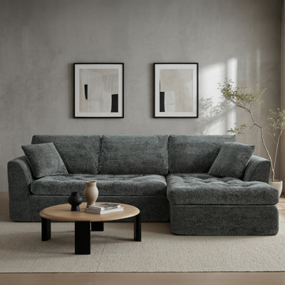 Canapé modulaire de 109 po avec support en nuage doux et tissu chenille