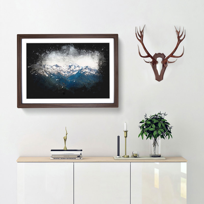 Hidden Lake in Whistler Canada - Picture Frame Graphic Art Print, 24cm H x 33cm W x 2cm D, Walnut Framed