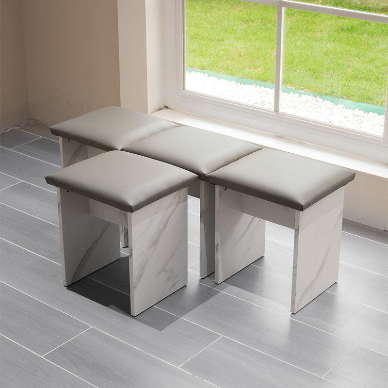 39.5cm H Upholstered Back Side Chair in Grey