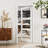 White Primed Solid Core 3-Panel Clear Slab Glass Door Suitable For Bathroom/Pantry-111605892