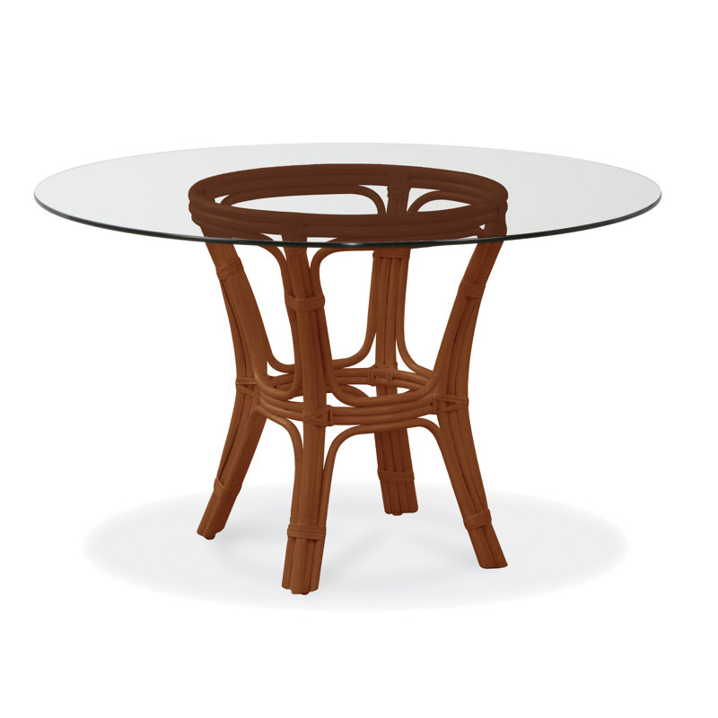 Trellis Round Glass Dining Table, 29" H x 48" L x 48" W, Nickel
