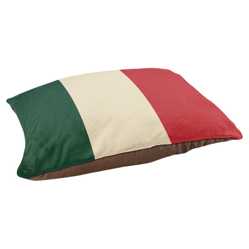 Coussin rectangulaire designer Los Angeles Anaheim, Petit (L 18 po x l 28 po), Vert forêt / blé Minnesota / rouge fer