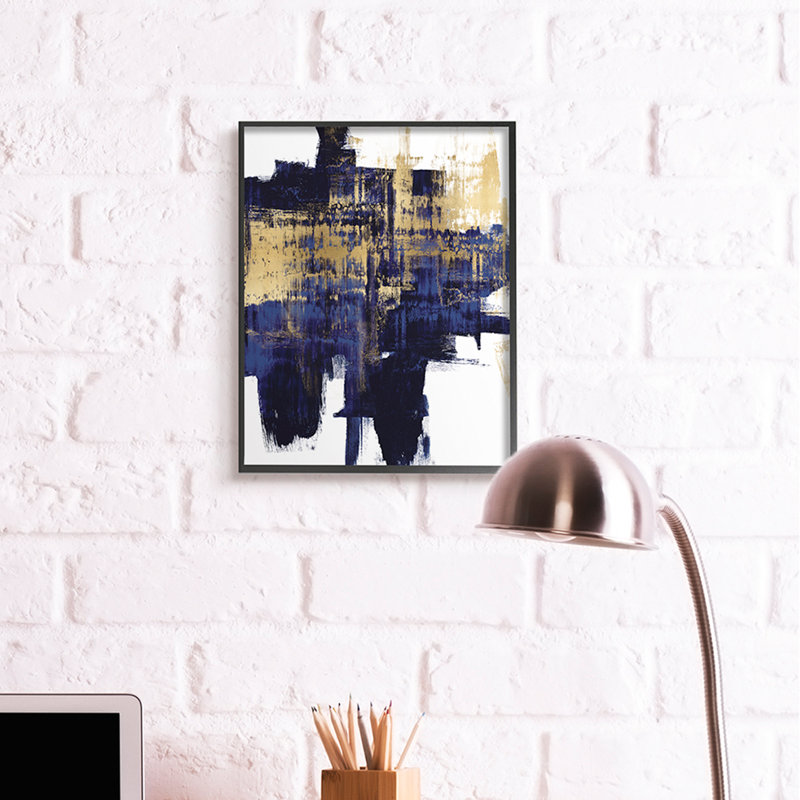 Art texturé sur giclée sur fond noir sur fond noir, H 20 po x l 16 po, Giclée encadrée noir minuit