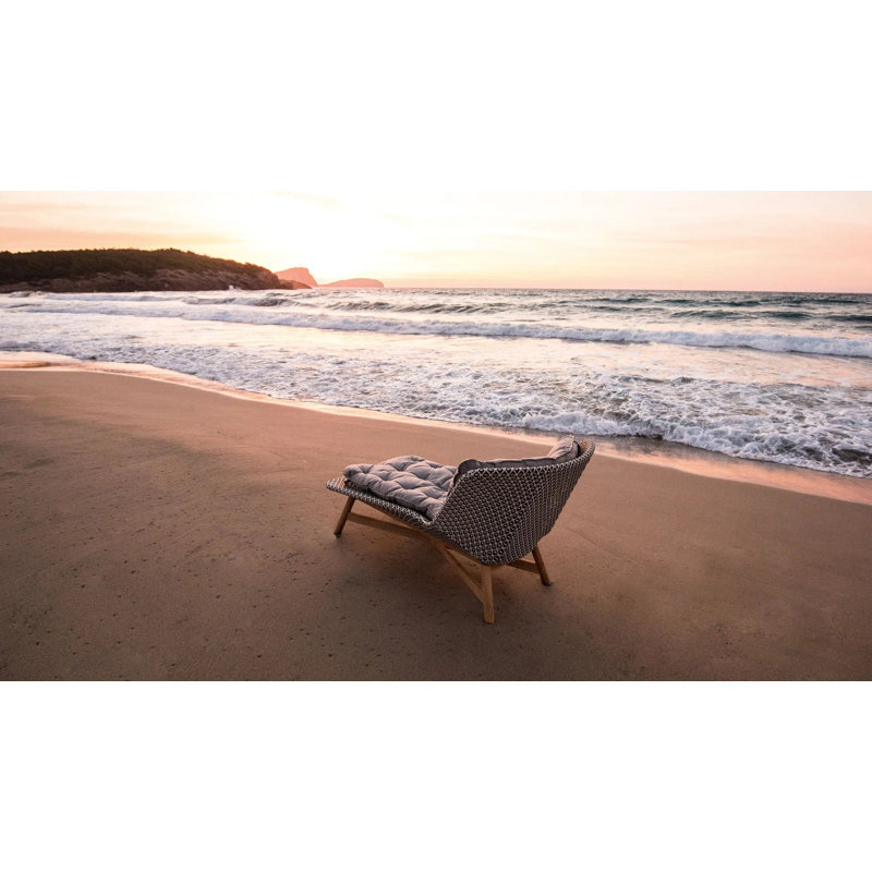 Mbrace Outdoor Teak Chaise Lounge, Natura Ash, Baltic