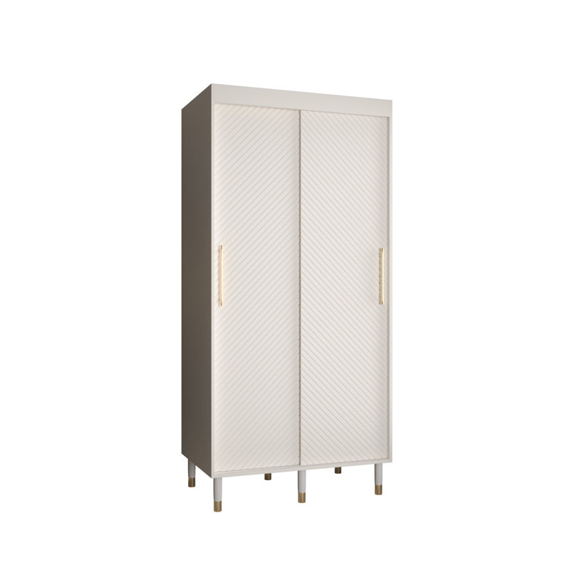 Kynzleigh Manufactured Wood Wardrobe, 208cm H x 100cm W x 62cm D, White