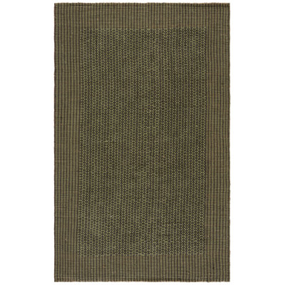 Auckland Chevron Handmade Flatweave Charcoal/Green Area Rug