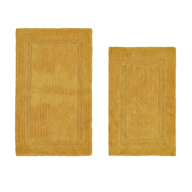 Ensemble de tapis pour salle de bain 2 pièces 100% coton 2370 g / m² Lux, Jaune