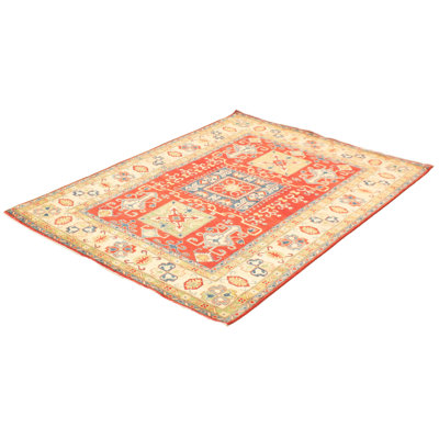 Quennie One-of-a-Kind 6'8" X 9'4" 2010s Wool Area Rug in Red