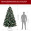 Arbre de Noël artificiel 8 pi avec pommes de pin, baies et support en métal pour un assemblage facile et un décor festif, arbre de Noël-1164879530