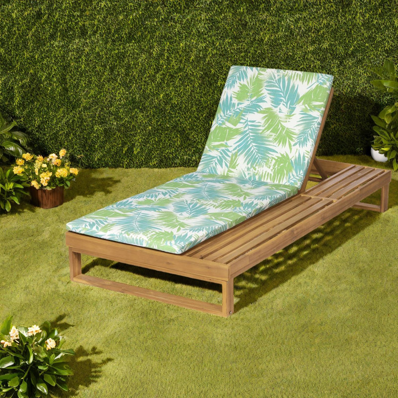 Adjustable Patio Chaise Lounges, Teak Acacia Wood, Modern Poolside