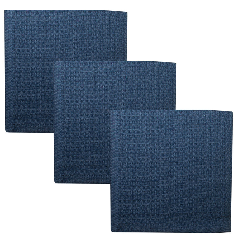 Cotton Waffle Dish Cloth Kitchen Towel, Navy