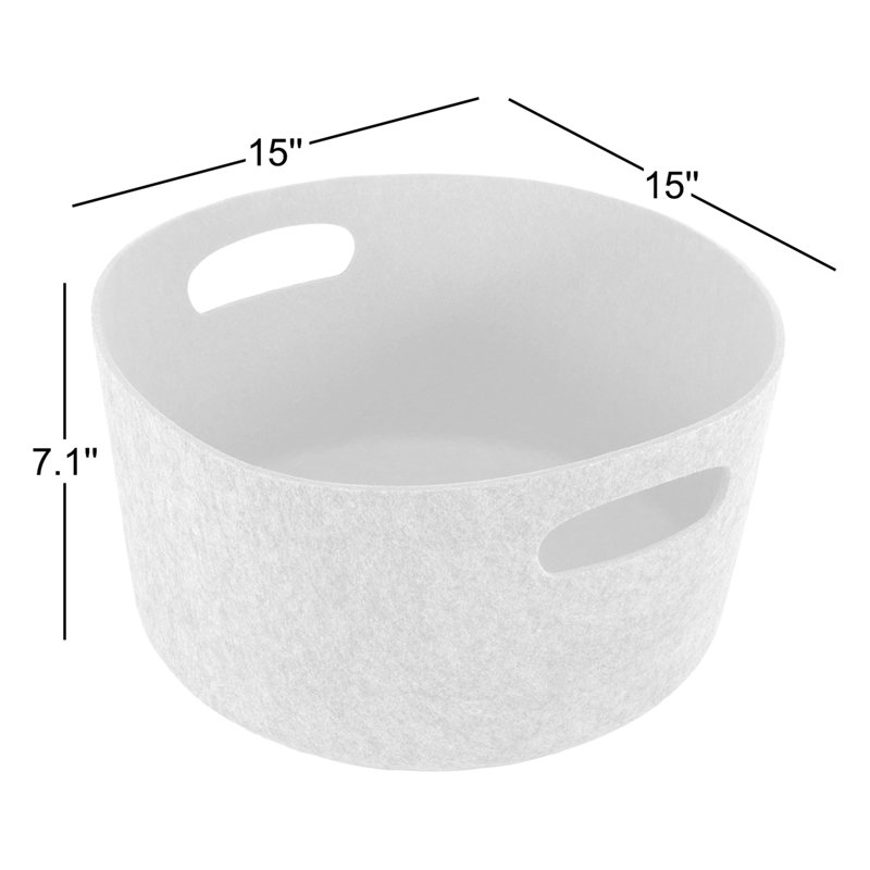Cube ou bac de rangement en feutre, Turquoise/gris