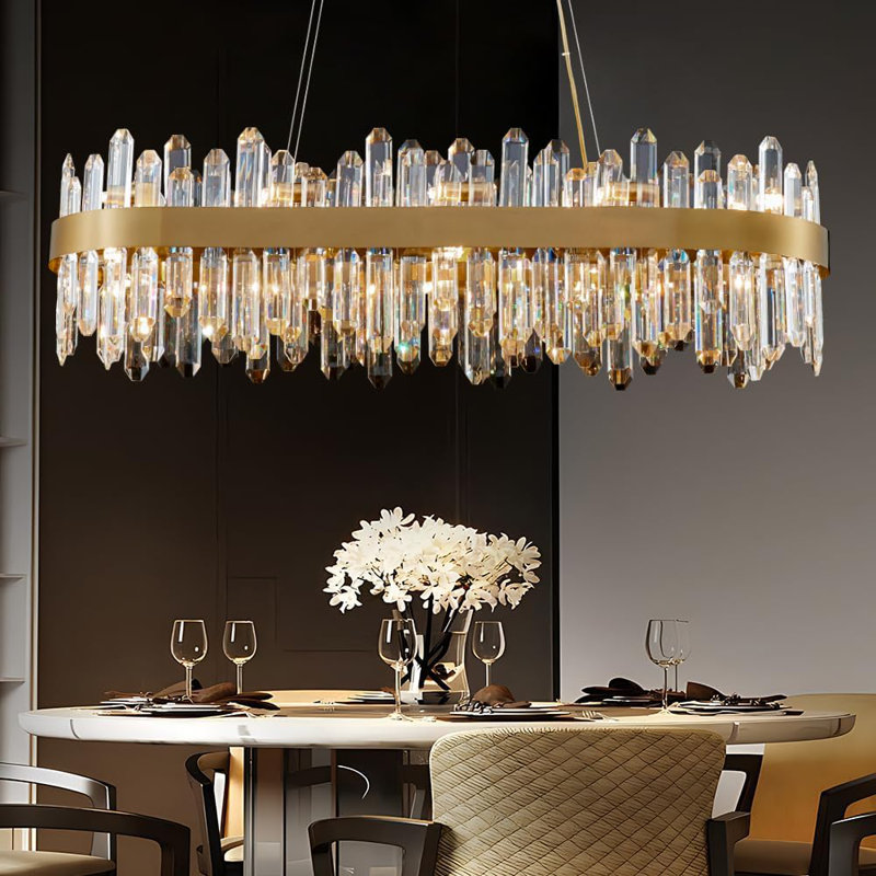 Polaris 20 - Light Dimmable Square / Rectangle Chandelier, Gold