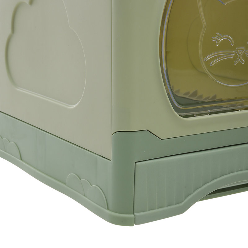 Haleigh Plastic Enclosed Litter Box with Built-in Scoop