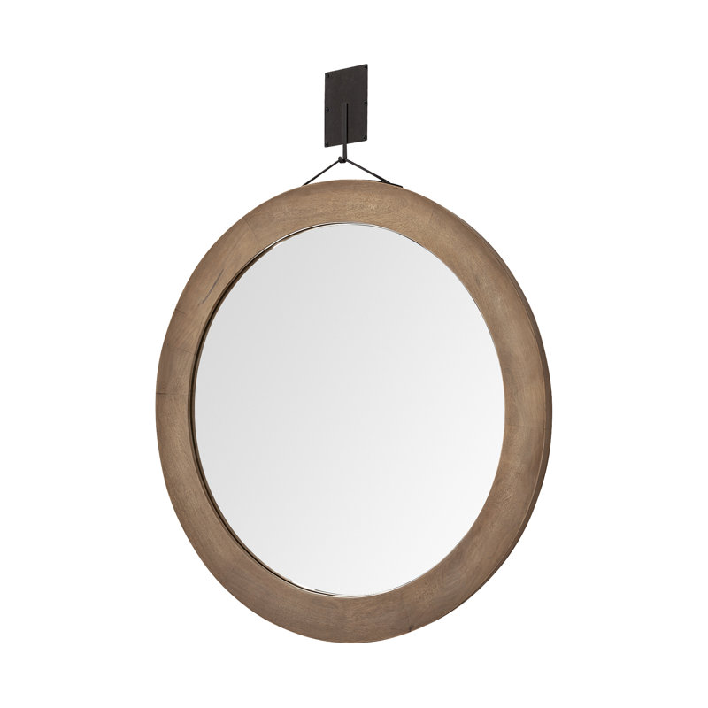 Avram Round Solid Wood Mirror