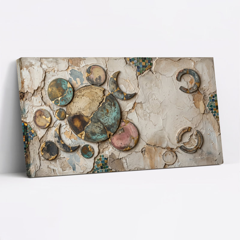 Ensemble d'une toile mosaïque abstraite, 48“W x 24”H, Wrapped Canvas