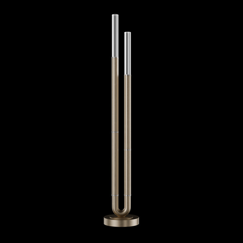 Antonia 71.5"H Floor Lamp, Soft Gold Leaf/Nickel