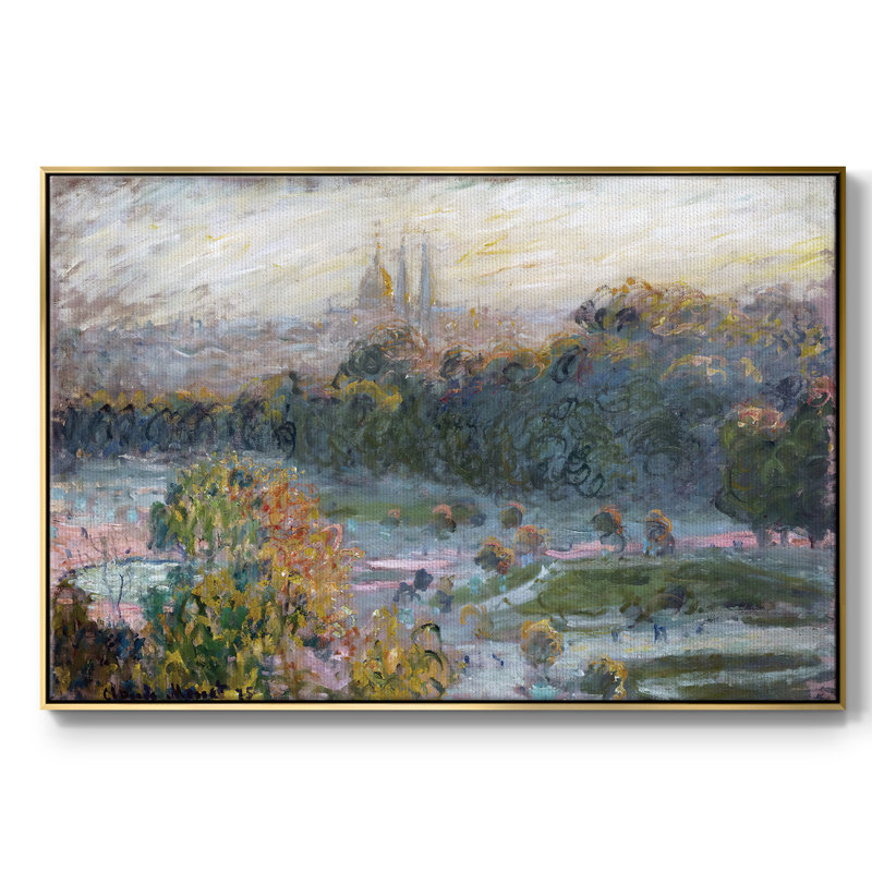 The Tuileries (Study), 1876, reproduction d'art sur toile, H 27 po x l 41 po x P 2 po, Or