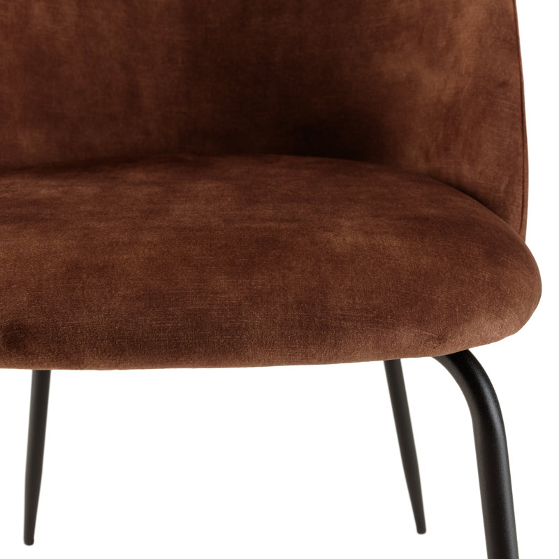 Luanna 47cm H Velvet Upholstered Side Chair, Brown