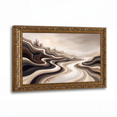 Art mural sur toile Stylized Earth Toned Hills with Crystals