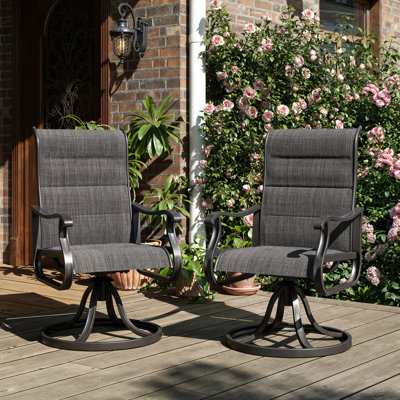Wildon Home® Calhoune Swivel Patio Dining Armchair Reviews Wayfair