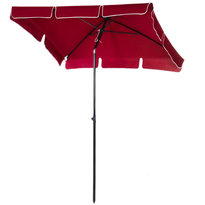 Britnei 198cm X 130cm Rectangular Tilt Market Parasol, Red