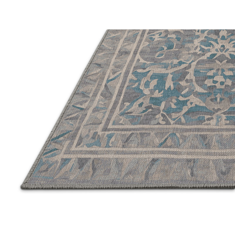 Tapis gris lavable à la machine, Rectangulaire 3 pi x 5 pi