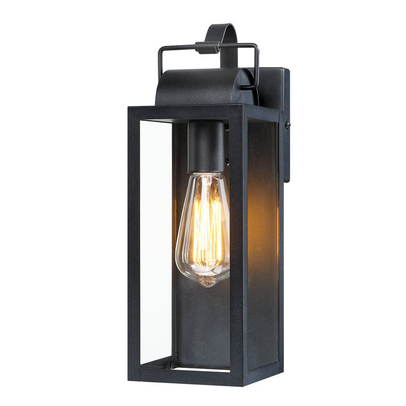 Applique murale d'extérieur 1 lumière noire 14 "14"