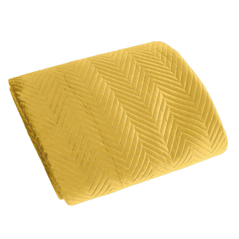Gatik Polyester Solid Colour Bedspread, W220 x L240cm, Mustard