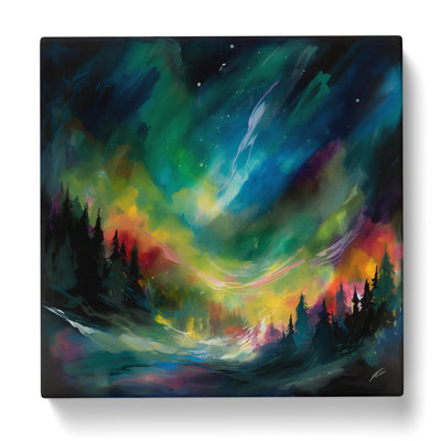 Northern Lights Gestural Art No.1 - Wrapped Canvas
