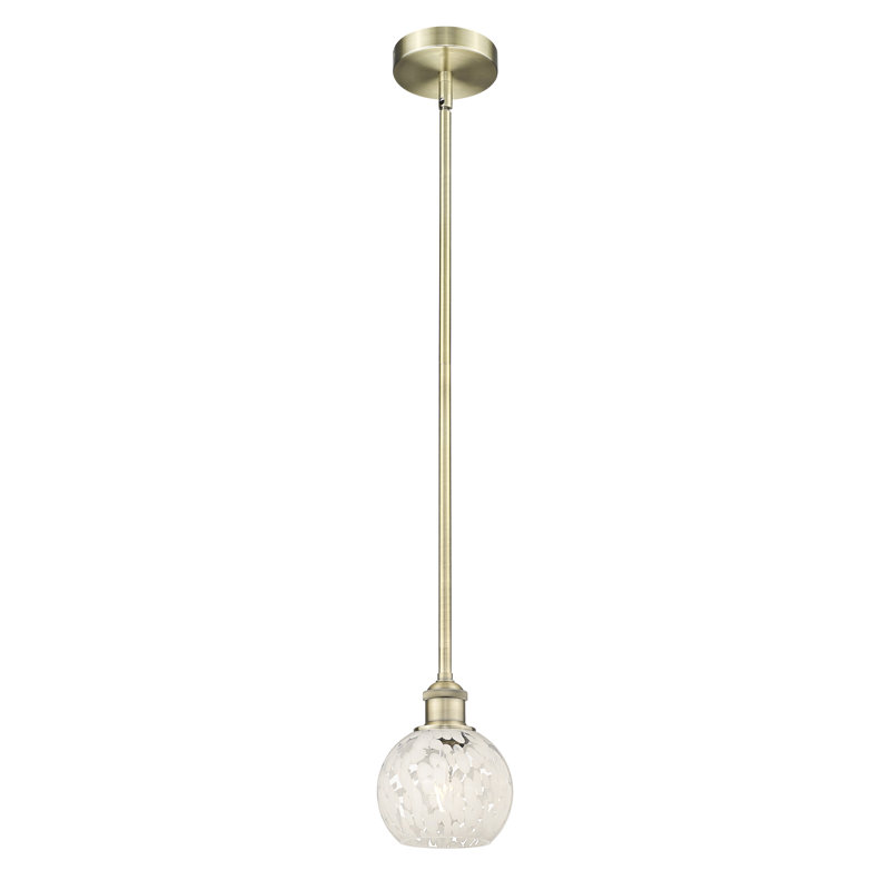 Luminaire suspendu 1 lumière Ivana, H 7,5 po x l 6 po x P 6 po, Laiton antique