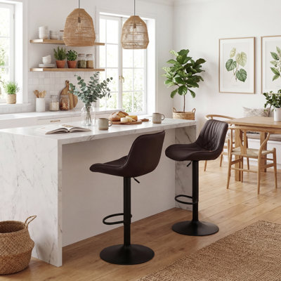 Swivel Yes Upholstered Faux Leather Yes Bar Stool