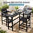 3-Piece Outdoor Rectangular HDPE Counter Height Patio Bar Set-1671552251