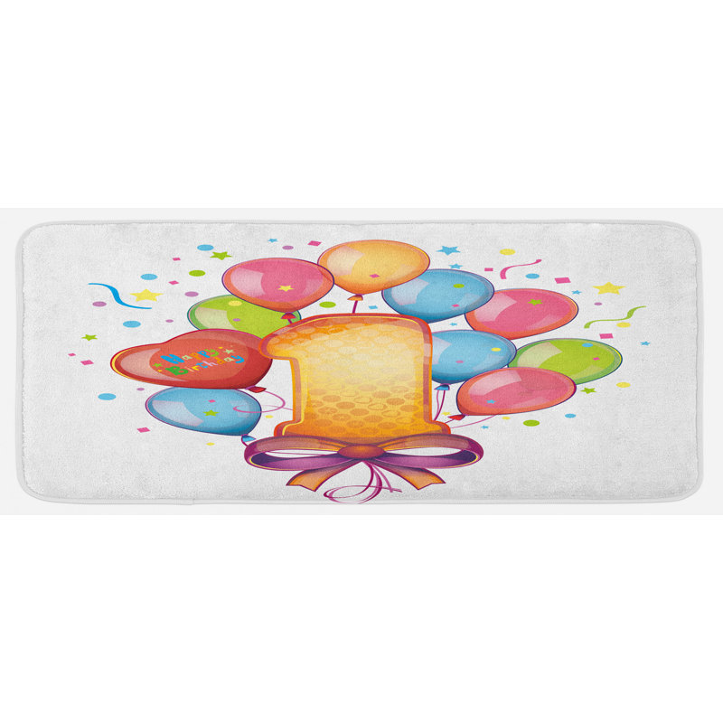 Tapis de cuisine pour enfants rétro à thème avec bulles et points étoile et points