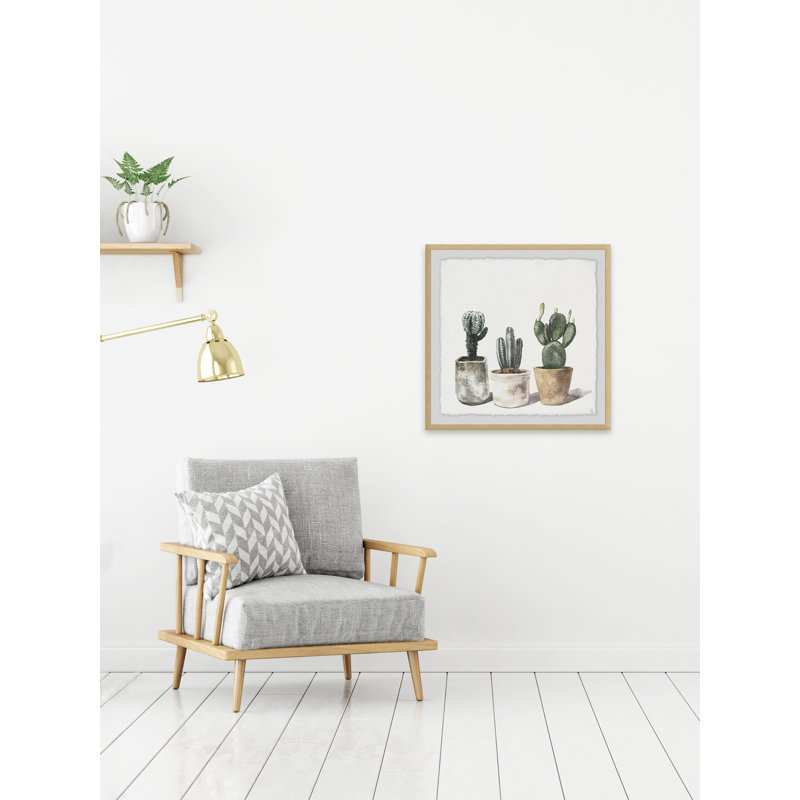 « Arrondi trio », reproduction de peinture à l’aquarelle encadrée, H 12 po x l 12 po x P 1,5 po
